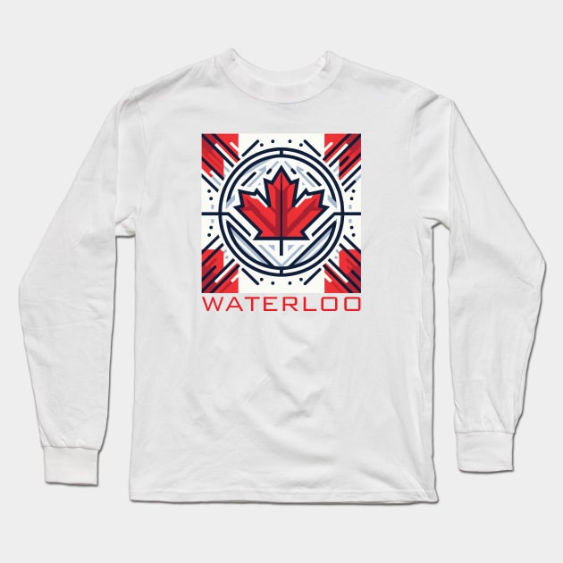 Waterloo Ontario Canada Flag Long Sleeve T-Shirt by Heartsake